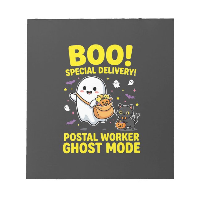 Postangestellter Geist Modus Halloween Design_1 Notizblock (Vorderseite)