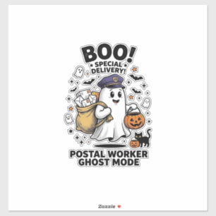 Postangestellter Geist Modus Halloween Lieferung D Aufkleber