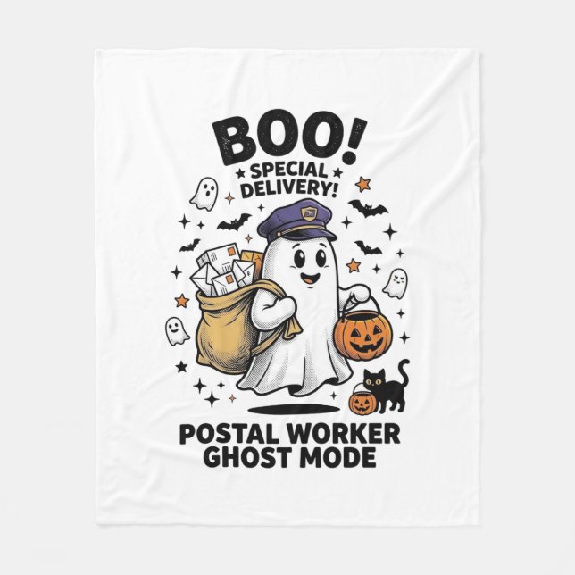 Postangestellter Geist Modus Halloween Lieferung D Fleecedecke (Vorderseite)