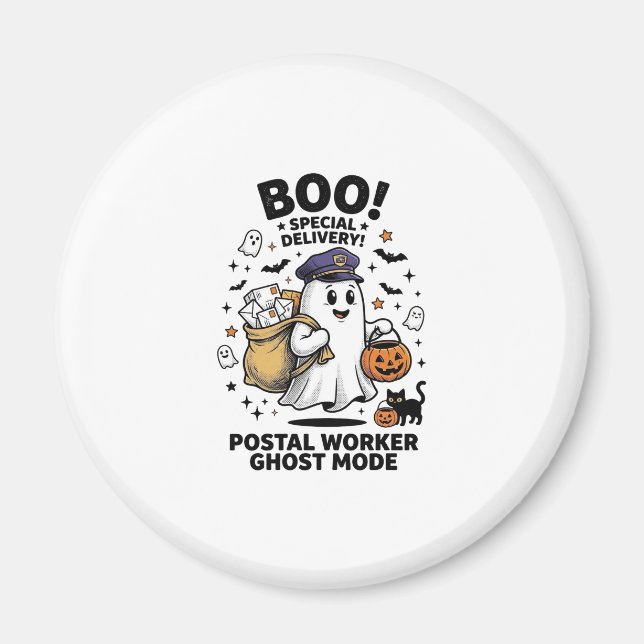 Postangestellter Geist Modus Halloween Lieferung D Magnet (Vorne)