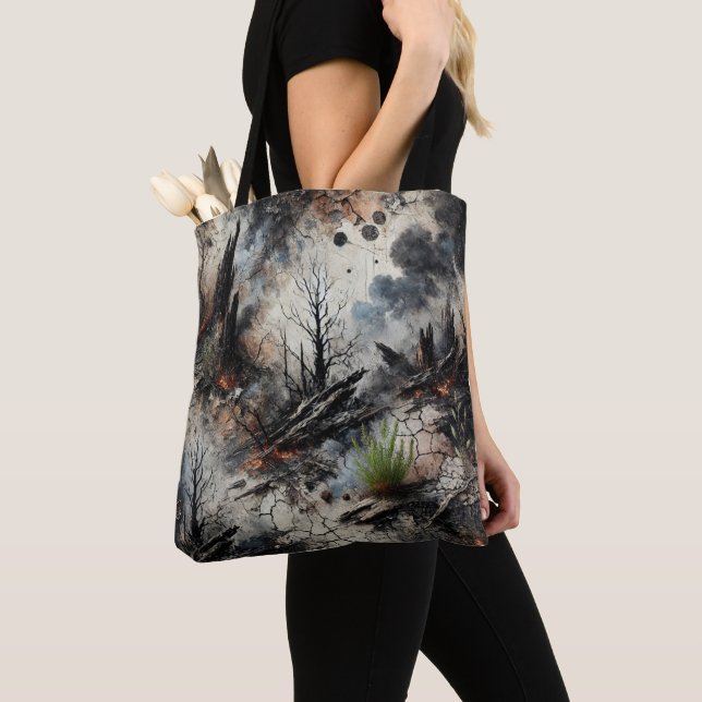 Postapokalyptische Wildfire Art Tote Bag (Von Nahem)