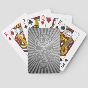 Postapokalyptischer Zuckerschädel, Stahleffekt Spielkarten