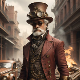 Postappokalyptic Steampunk Man v1 Seidenpapier