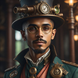 Postappokalyptic Steampunk Man v7 Seidenpapier