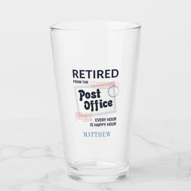Postarbeiter Coworker Mailman Personalisierter Nam Glas (Vorderseite)