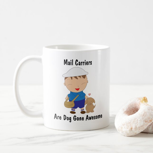 Postarbeiter Mail Carrier Dog Heart Personalize Kaffeetasse (Mit Donut)