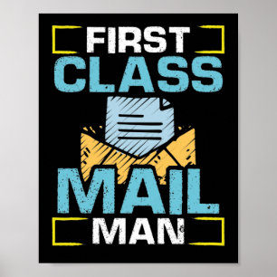 Postarbeiter Mail Carrier First Class Mailman Poster