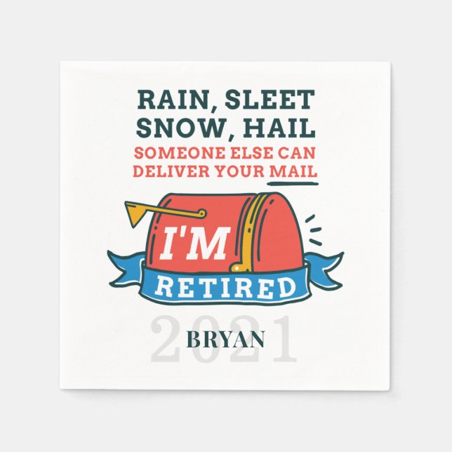 Postarbeiter Mailman Retirement Custom Serviette (Vorderseite)