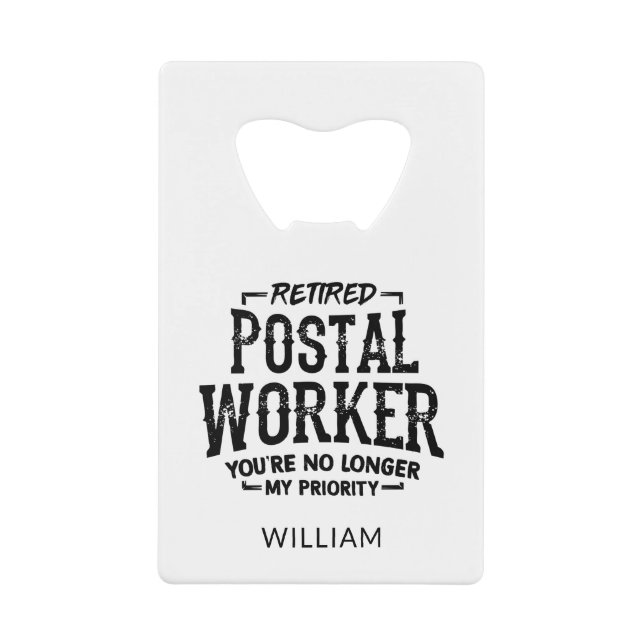 Postarbeiter ohne Priorität "Custom" Geldbeutel Flaschenöffner (Vorderseite)