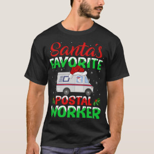 Postarbeiter Santa Mail Carrier Mailman Weihnachte T-Shirt