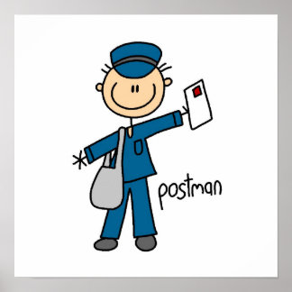 Postarbeiter-Strichmännchen Poster