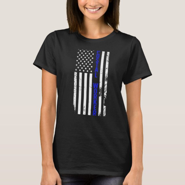 Postarbeiter US-Flagge Postman Mail Carrier Mailma T-Shirt (Vorderseite)