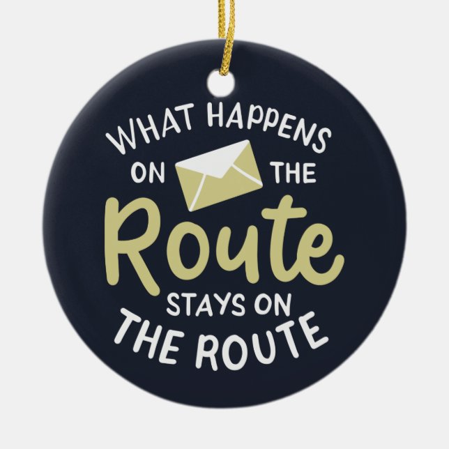 Postarbeiter Was passiert auf der Route Weihnachte Keramik Ornament (Vorne)