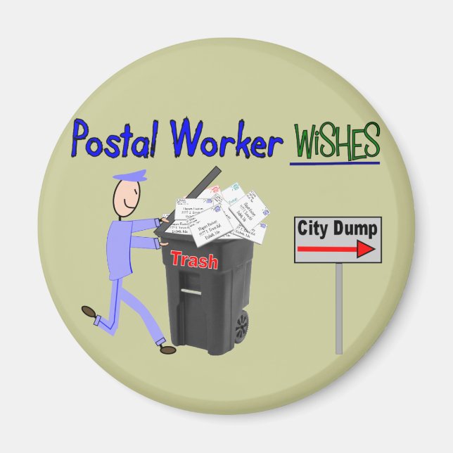 Postarbeiter wünscht sich — Funny Magnet (Vorne)