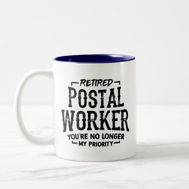 Postarbeiterruhestand Mailman Funny Zweifarbige Tasse (Links)