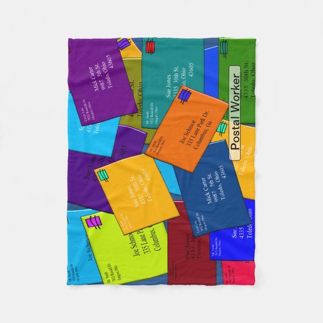 Postarbeitskraft-Fleece-Decke beschriftet 7 Fleecedecke (Vorderseite)