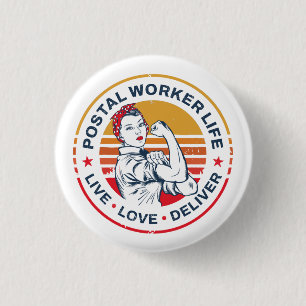 Postbeamtenleben Gag Post Coworker Button