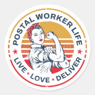 Postbeamtenleben Gag Post Coworker Runder Aufkleber