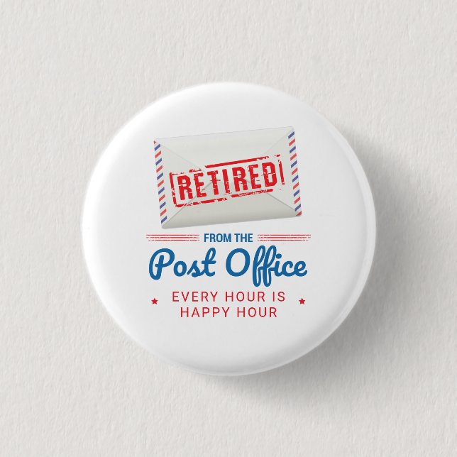 Postbeamter Ruhestand Postamt Personal Lustig Button (Vorderseite)
