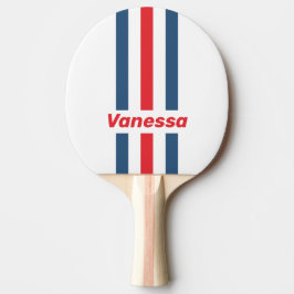 Postbote Nostalgische Pin Streifen mit Namen Tischtennis Schläger