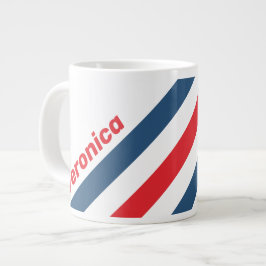 Postbote Nostalgische Streifen mit Namen Jumbo-Tasse