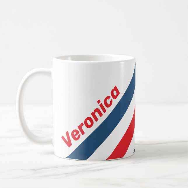 Postbote Nostalgische Streifen mit Namen Kaffeetasse (Links)
