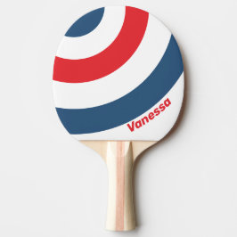 Postbote Nostalgischer Kreisstreifen mit Namen Tischtennis Schläger