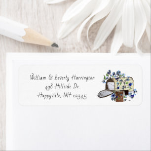 Postbox Art Skinny White Address Label