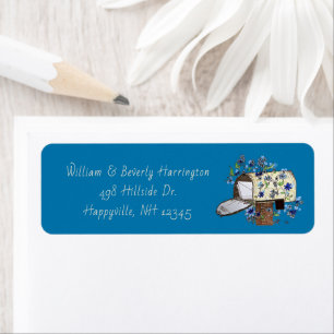 Postbox Art Skinny White Address Label