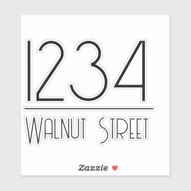 Postbox Decal Black House Number Street Name Aufkleber (Blatt)