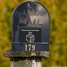Postbox Parcel Aufkleber Schwarzer Hintergrund