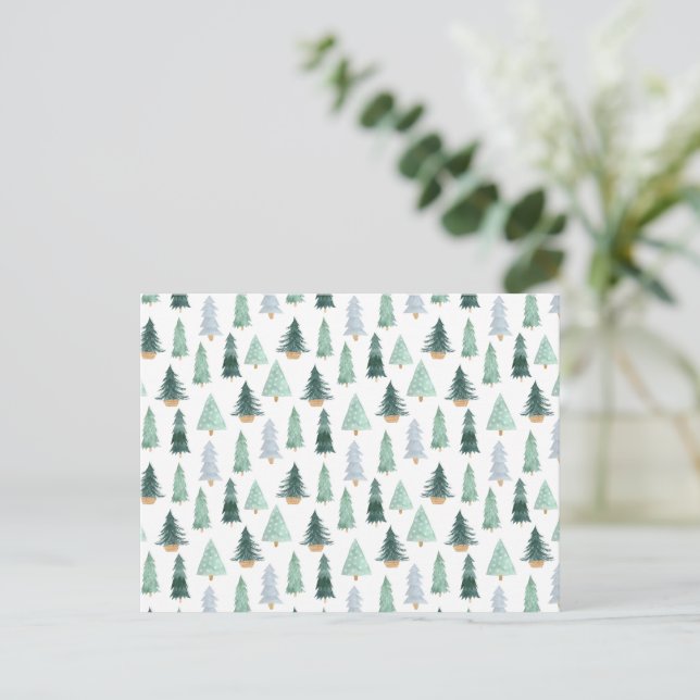 Postcard (10,8 x 14,2 cm) - Christmas Trees Postkarte (Stehend Vorderseite)
