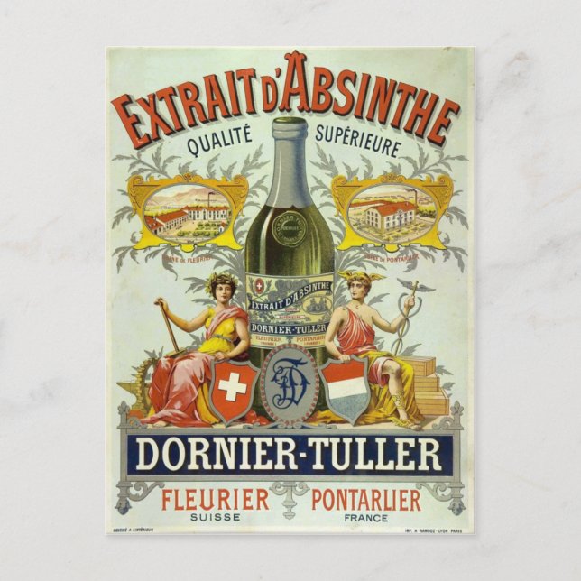 Postcard Absinthe Dornier-Tuller Postkarte (Vorderseite)