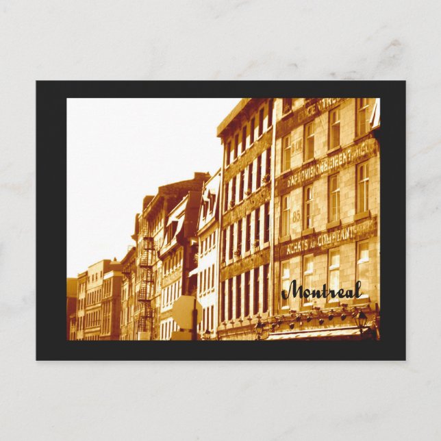 Postcard Altes Montreal Sepia Foto Postkarte (Vorderseite)