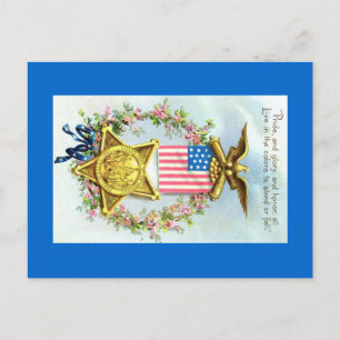 Postcard - American Flag Star Eagle Postkarte
