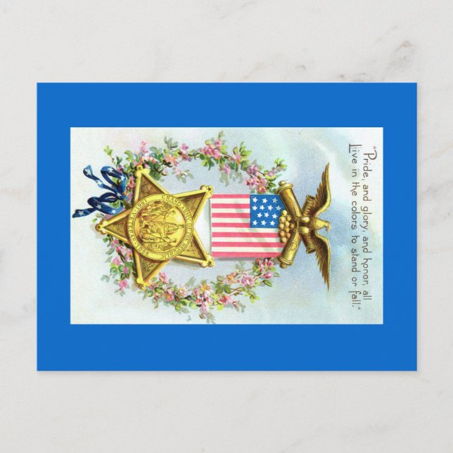 Postcard - American Flag Star Eagle Postkarte (Vorderseite)