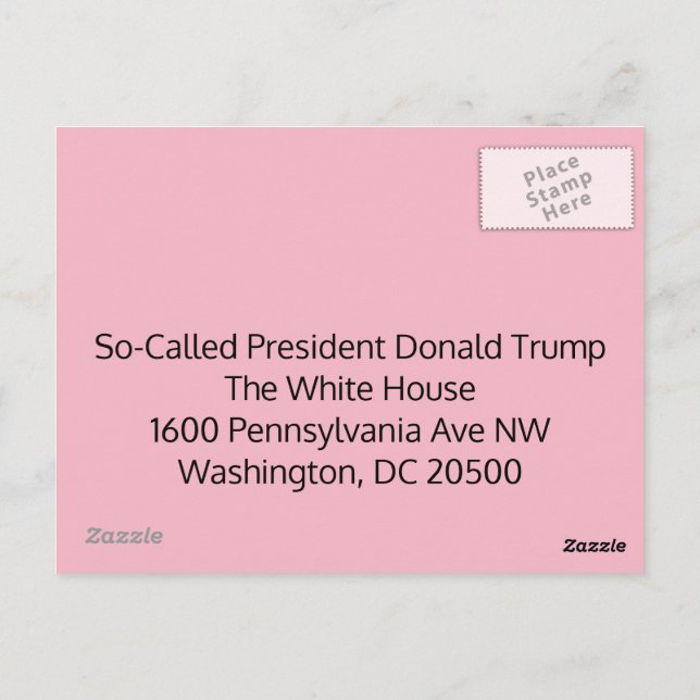 Postcard an Präsident Trump Postkarte (Rückseite)