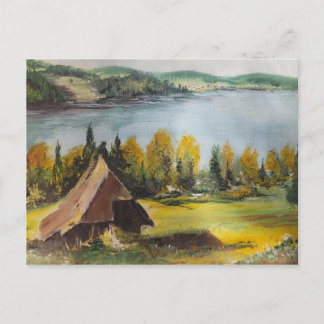 Postcard Ann Hayes Gemälde Chalet am See Postkarte