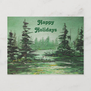 Postcard Ann Hayes Painting Green Forest Feiertagspostkarte