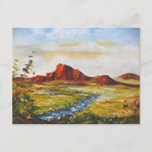 Postcard Ann Hayes Painting Red Rock Canyan Postkarte