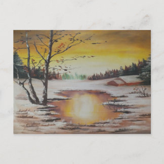 Postcard Ann Hayes Painting Winter Scene Postkarte