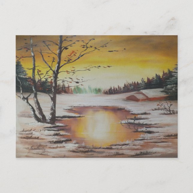 Postcard Ann Hayes Painting Winter Scene Postkarte (Vorderseite)
