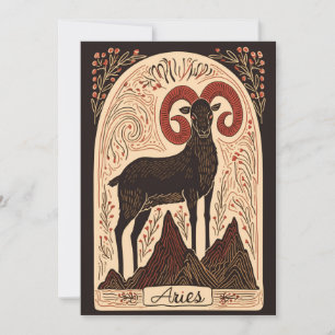 Postcard - Aries Celestial Zodiac Art Feiertagskarte
