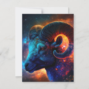 Postcard Aries Zodiac Star-Zeichen Postkarte