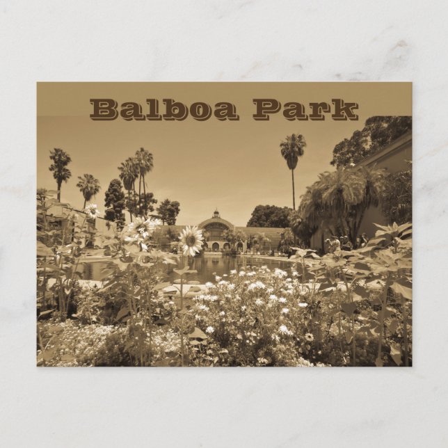 Postcard Balboa Park Sepia Tone Postkarte (Vorderseite)