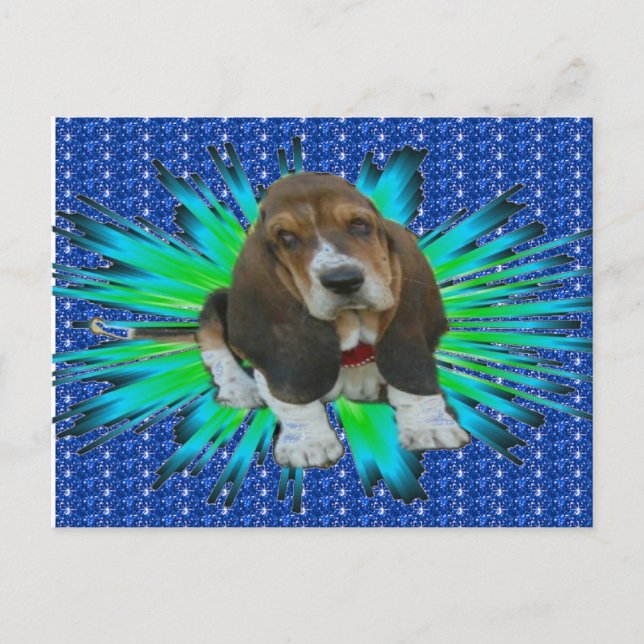 Postcard Basset Hound Sheldon Postkarte (Vorderseite)