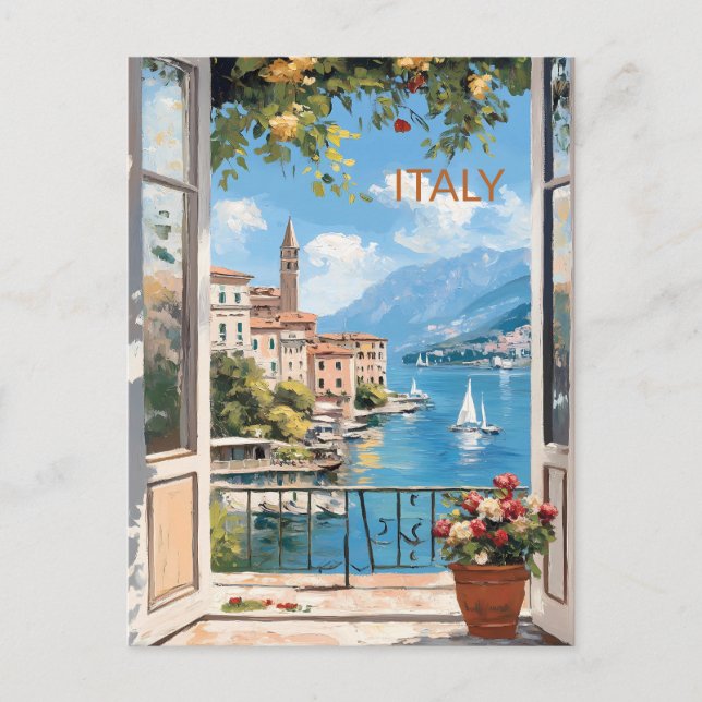 POSTCARD Beautiful Watercolor of Italy Travel Postkarte (Vorderseite)