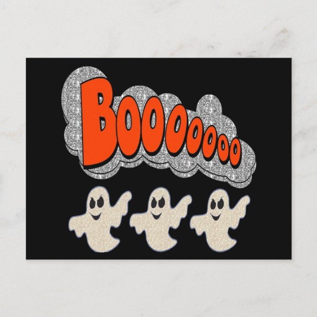 Postcard Boo Ghosts Postkarte (Vorderseite)