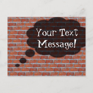 Postcard Brick Wall dachte Blase Karte