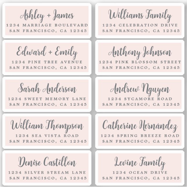 Postcard Calligraphy Wedding Guest Address Labels (Vorderseite)